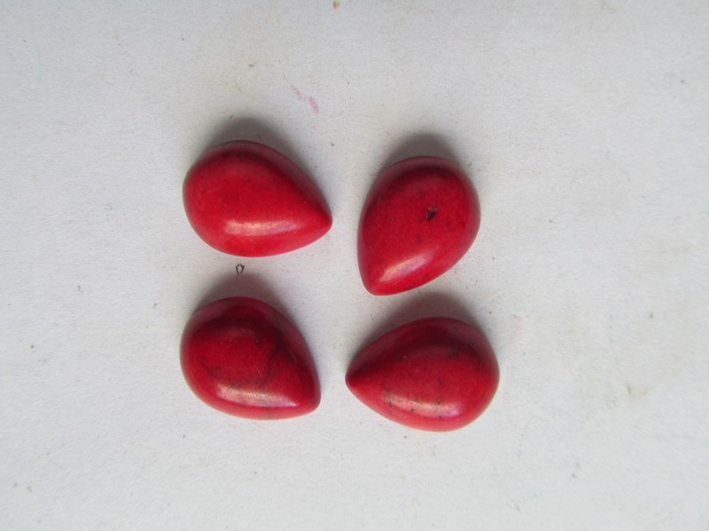 (image for) 13x17mm Red Teardrop Cabs (4pcs) #CAB-52